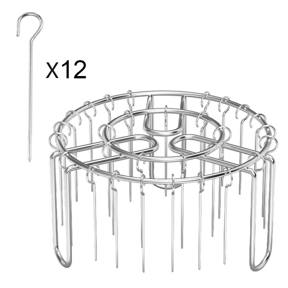 Stainless Steel Vertical Grill Rack String Grill 12/24/25/36 Skewer Holder Detachable Vertical Barbecue Skewer Bracket