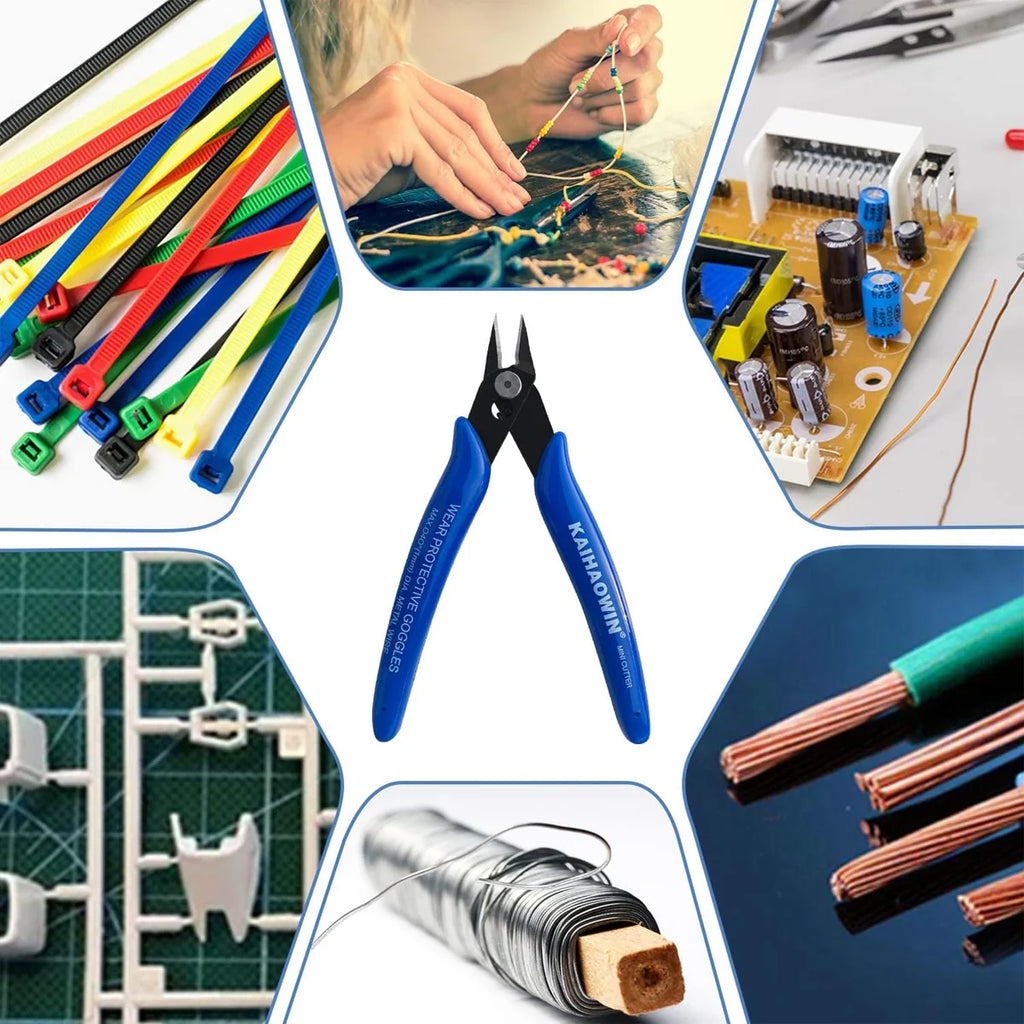 YONGRUN 170 Type Scissors Miniature Metal Wire Cutter Plastic Pliers Diagonal Cutter Blue Diagonal Pliers Used For Cutting