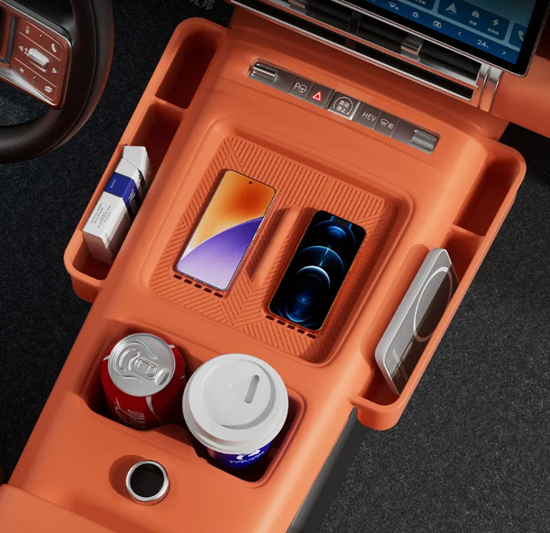 Full Wrap Silicone Center Console Pad for BYD Leopard 7 Titanium 7 Cup Holder Mat Anti-Scratch Interior Accessory