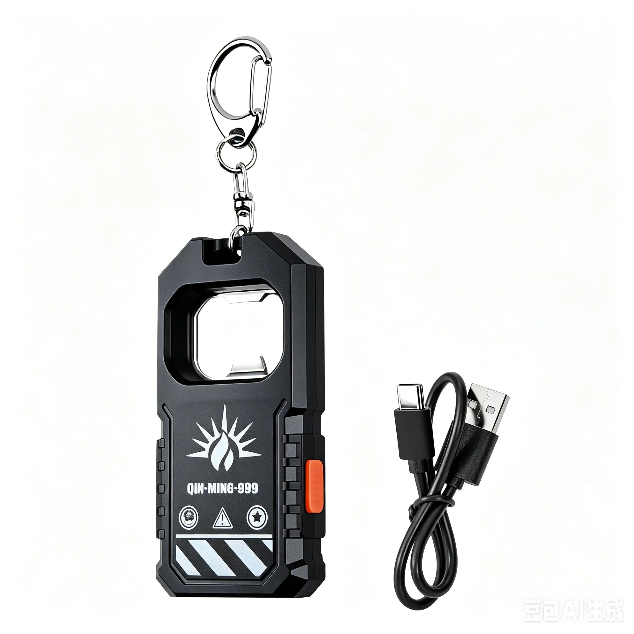 COB Keychain Light LED Flashlight USB-C Rechargeable Mini Handheld Flashlight Work Light with Bottle Opener for Outdoor Camping