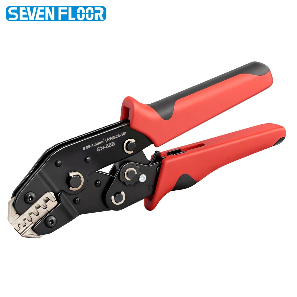Motorcycle Wiring Repair Ratcheting Crimper, Precision Open Barrel Crimping Tool for Dupont JST Molex TE Connector Terminals