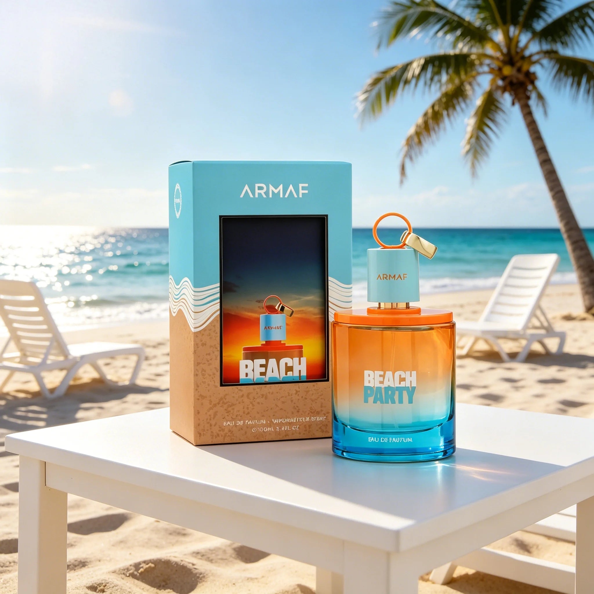 Armaf Beach Party Women's Eau De Parfum Spray 3.4 Oz Fresh Vibrant Tropical Musk Woody Fragrance Exquisite. Gift Selection