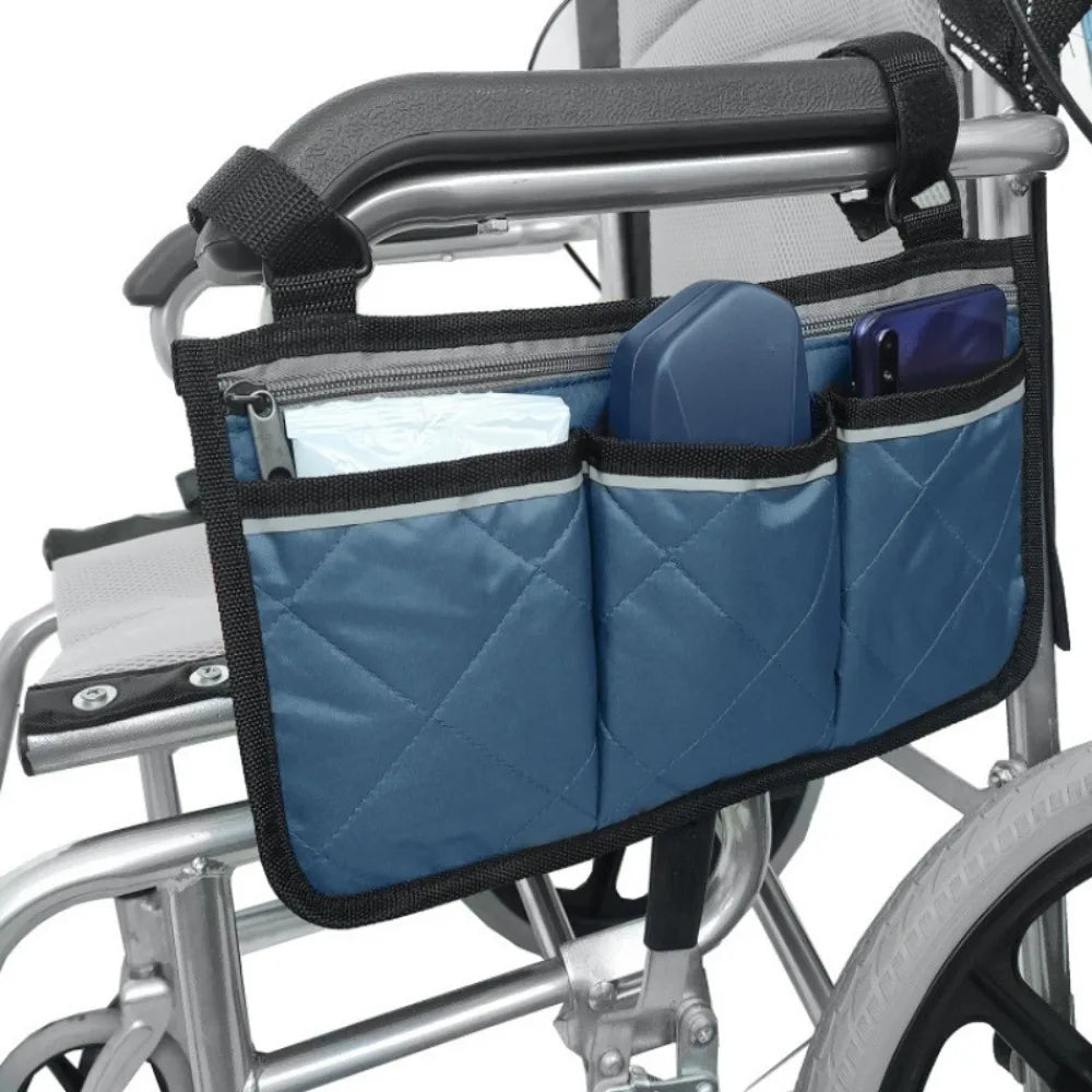 Multi-pocket Wheelchair Hanging Bag Multifunctional Waterproof Arm Rest Pouch Large Capacity Baby Stroller Hanging Bag Stroller