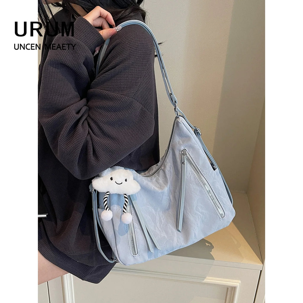 New 299 Multi-Functional Double Shoulder Underarm Bag Women's 2026 New Style Soft PU Square Shape Handbag Tote Bag Crossbody Bag