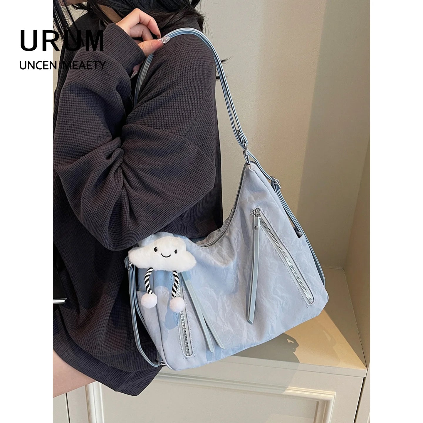 New 299 Multi-Functional Double Shoulder Underarm Bag Women's 2026 New Style Soft PU Square Shape Handbag Tote Bag Crossbody Bag