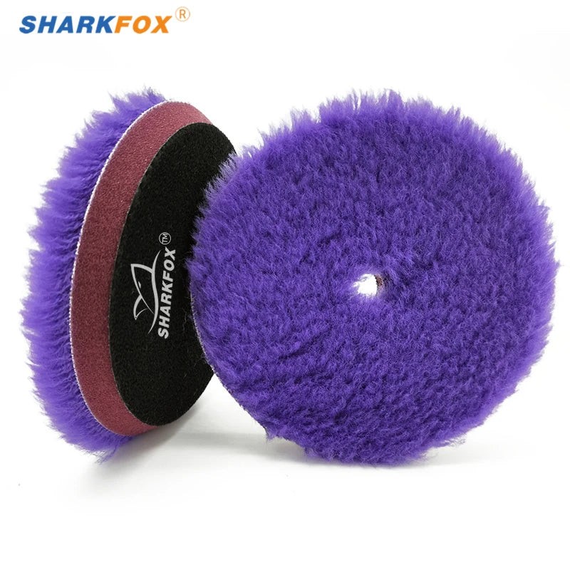 Sharkfox Car Polishing Pad Wool Buffing Pads Waxing Polishing Disc Cleaning Scratch Removal Tool 5/6 Inch Self-Adhesive