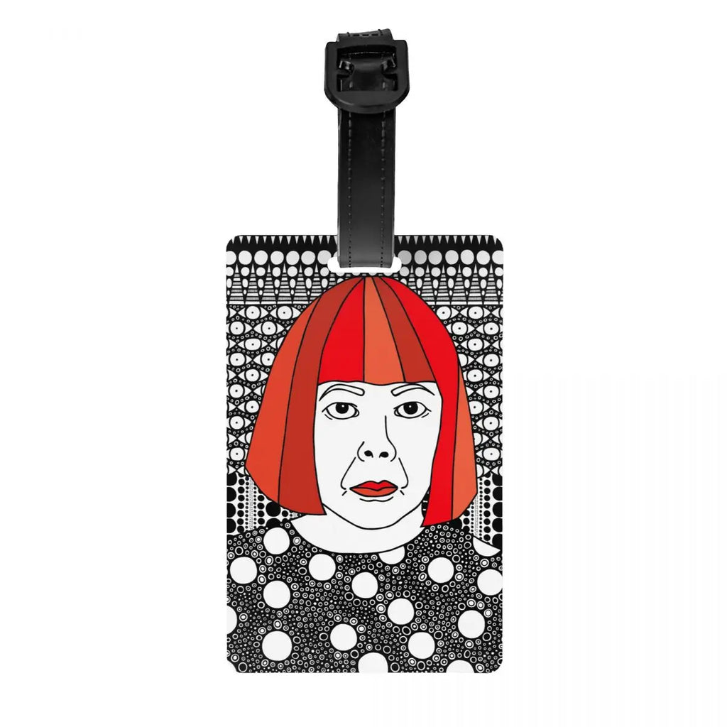 Custom Yayoi Kusama Abstract Painting Luggage Tag Privacy Protection Baggage Tags Travel Bag Labels Suitcase