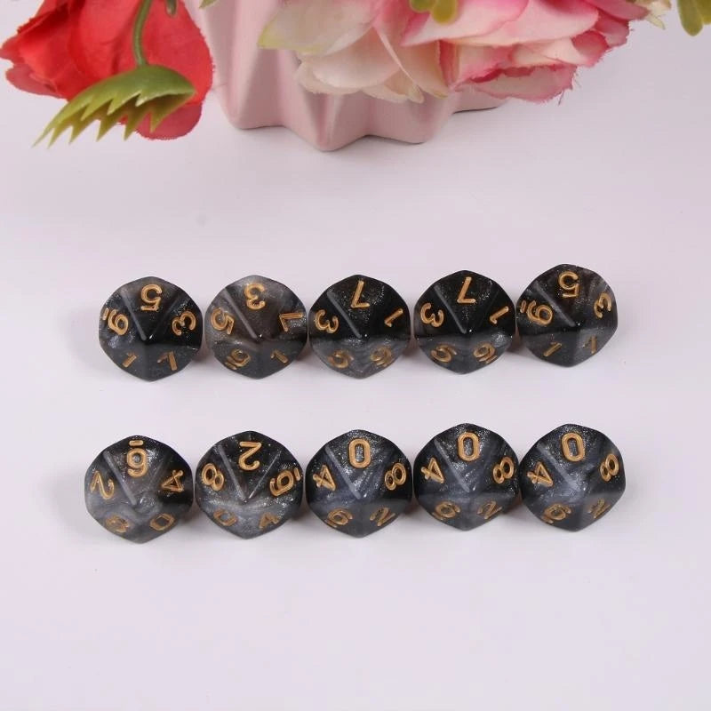 10pcs 10 Sided D10 Polyhedral for Table Games for Pub Club Games Supplies Table Games