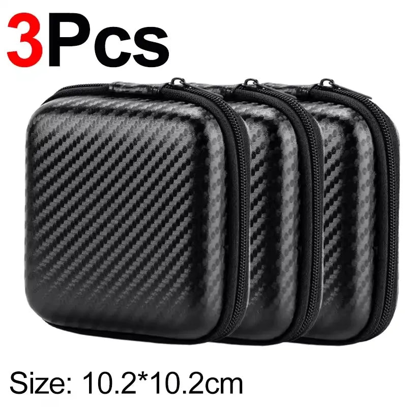1-3Pcs Earphone Carrying Case Holder EVA Headphone Storage Bag Small Zipper Pouch for EarPods Cable Charger Organizer Box Pouch