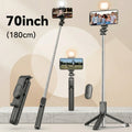 70'' Selfie Stick Tripod with Ring Light & Bluetooth Remote – Extendable Phone Stand for Vlogging, Live, Travel, iPhone/Android