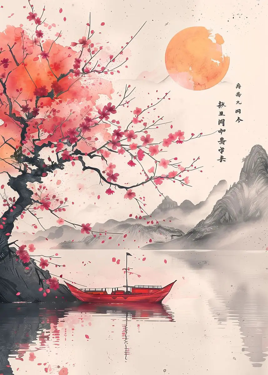 Japanese Samurai Geisha Umbrella Bonsai Sakura Art Poster Landscape Canvas Painting Wall Prints Picture for Room Home Decor