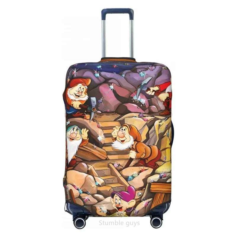 Anti-Scratch Elastic Luggage Cover Princess Design Fits 18-32 Inch Suitcases Dustproof Washable Durable Travel Protective Cover