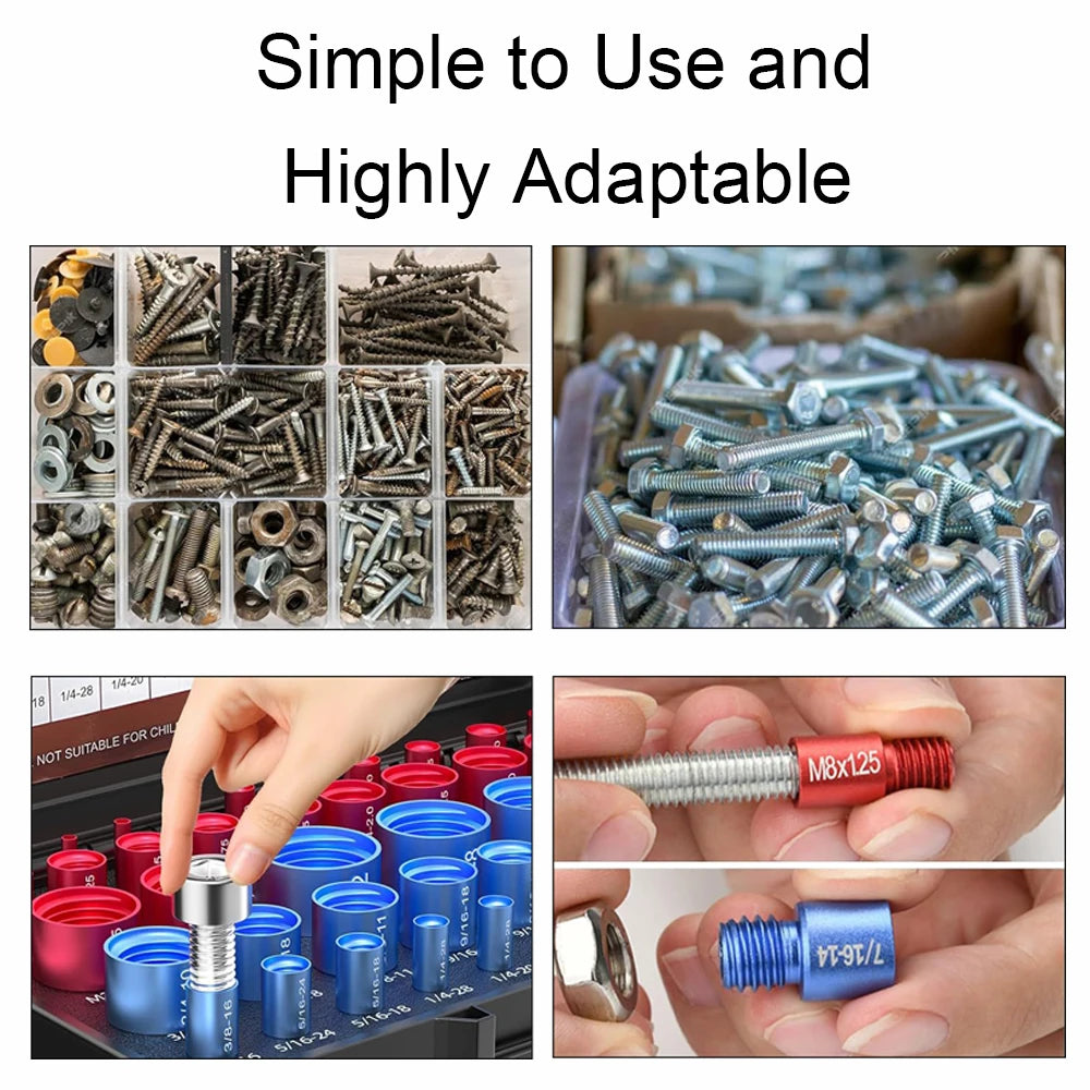 52PCS Metric Imperial Bolt Nut Gauge Tool Wear Resistant Precise Nut Bolt Thread Checker for Plumber Machinist and Handymen