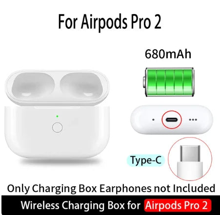 Replacement For AirPod Pro1 2 Charging Case  with AirPods 4st&2nd Generation Wireless Charging box Bluetooth Pairing For Apple 3