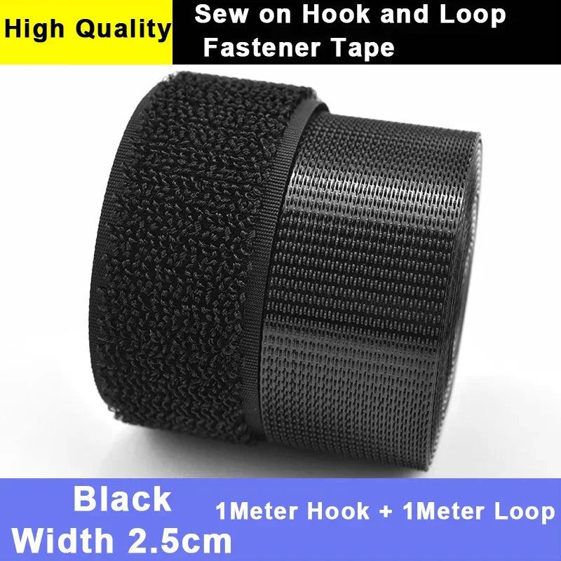1M Sew on Hook and Loop Fastener Tape Non Adhesive Super Soft Loop Fabric Tape for Crafts DIY Sewing 20/25/30/38/50/100mm Wide