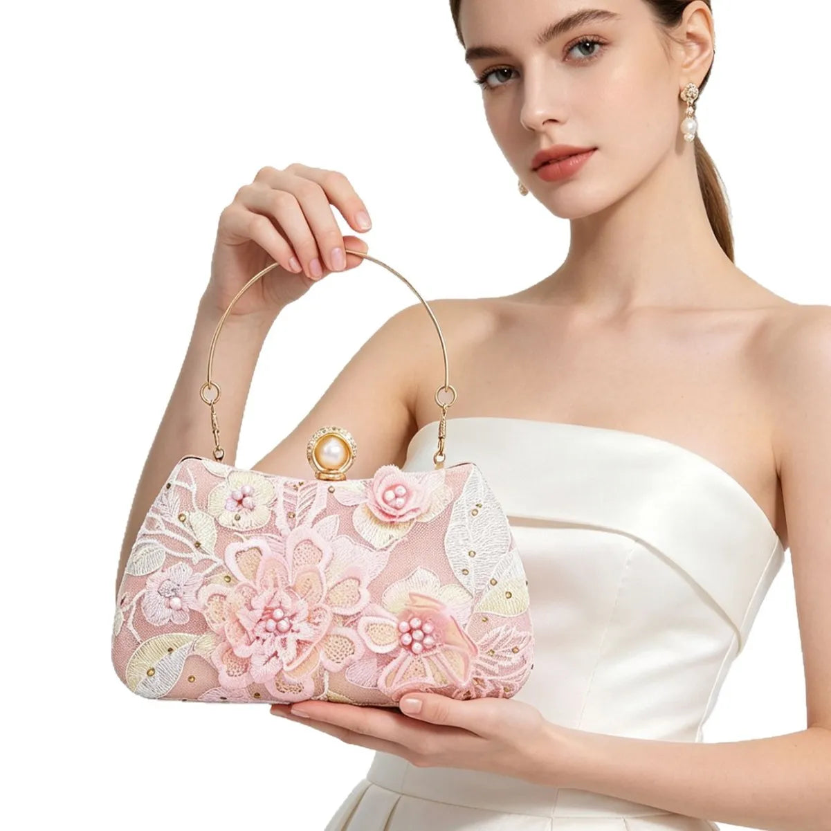 Luxury Beaded Evening Clutch Bag for Women, Elegant and Fashionable Versatile Handbag, Sequined Dress Wedding Party Evening Bag