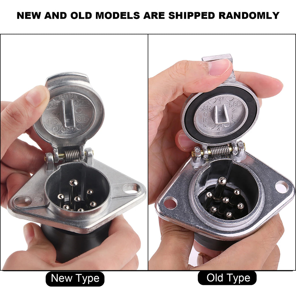 1PC Universal 24V 7 Pin Trailer Plug and Socket Type N Standard Connector Adapter Socket for Heavy Duty Truck Trailer Wiring