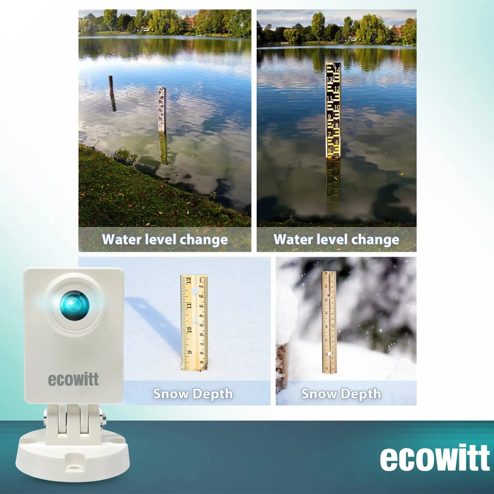 Ecowitt HP10 WittCam Outdoor Weather Camera, Monitoring Plants Grow/Weather Changing/Water Level Changing, IP66, APP Control