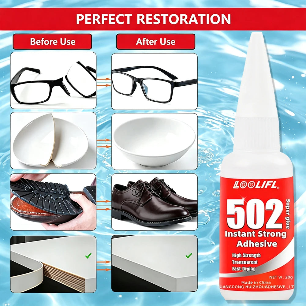 Instant Super Glue High Strength Quick Dry Household DIY Craft Repair Adhesive for Hard Materials Metal Ceramic Wood Ornaments