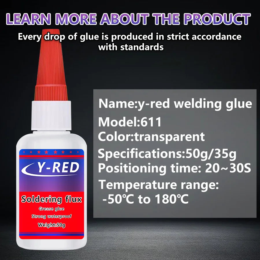 50g Instant Fast Super Glue Universal Welding Adhesive High Temperature Resistant Strong Repair Glue for Metal Ceramic Plastic