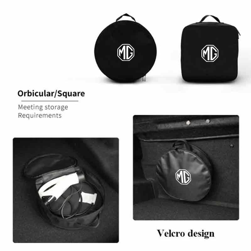 Car Charging Gun Storage Bag Trunk Cable Tools Pouch Interior For Morris Garages MG 3 5 6 7 HS ZS GS Hector TF GT ZR RX5 RX8 350