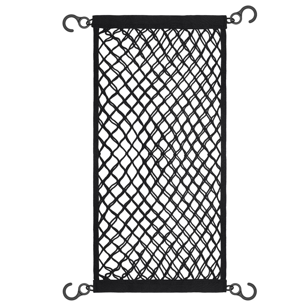 Net Storage Bag Elastic Camping Cart Storage Bag Foldable Car Cargo Net Pocket Dual Layer for Folding Trolley Cart Beach Cart