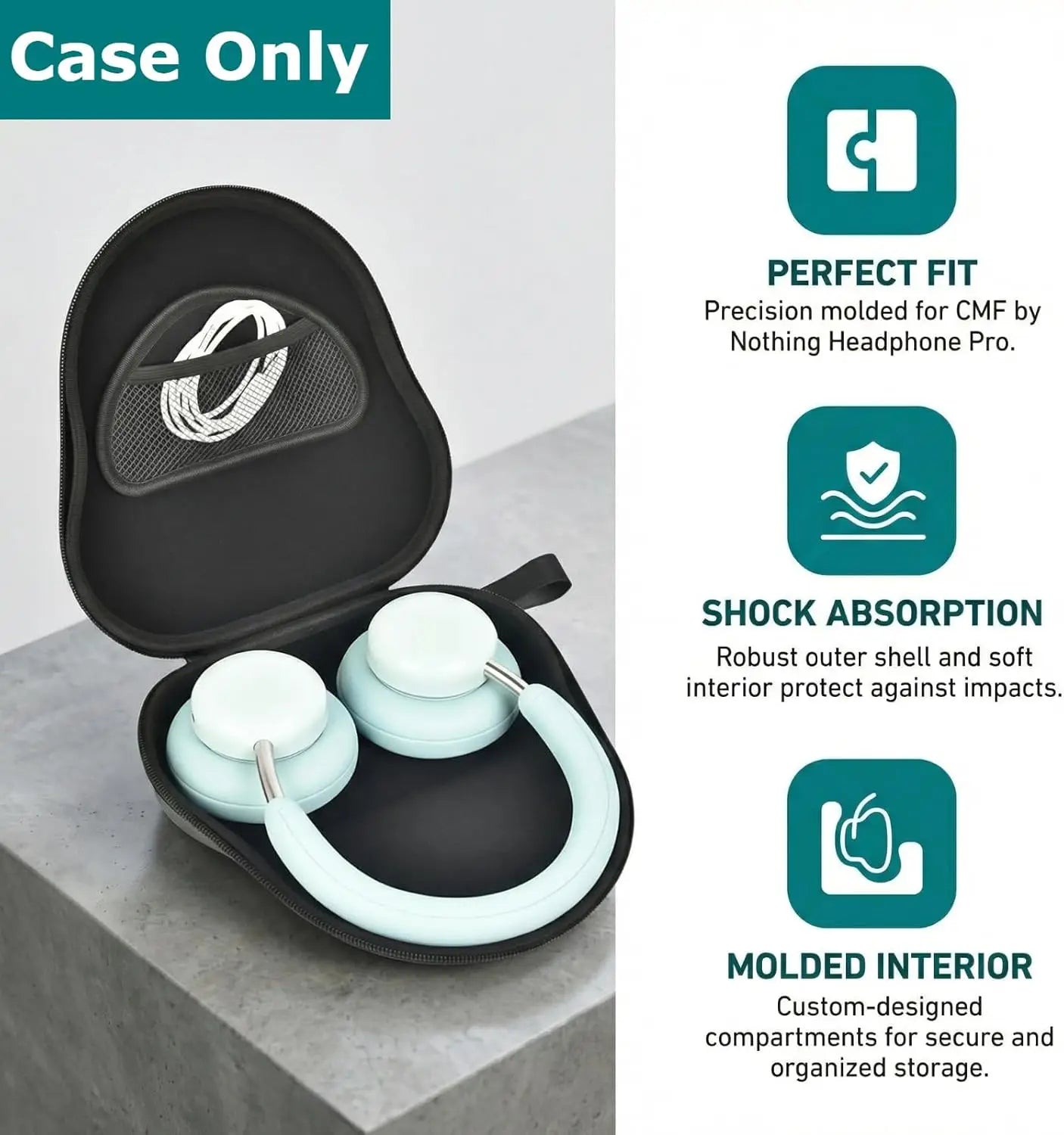 （CASE ONLY)Headphone Case for CMF by Nothing Headphone Pro Active Noise Canceling Wireless Headphones Protective Hard Shell Trav