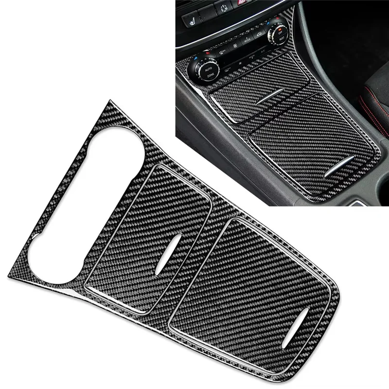 Car Carbon Fiber Center Console Central Storage Box Decoration Sticker For Mercedes-Benz GLA X156 CLA C177