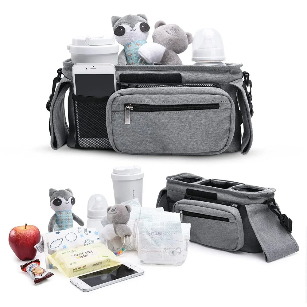 Large Capacity Stroller Storage Bag Phone Bottle Holder Cup Holder Pushchair Storage Bag Stroller Accessories Mummy Bag Travel