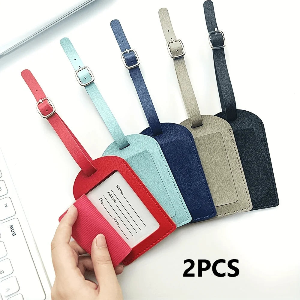 2PCS Fashion Multi-color Travel Luggage Tag Boarding Check-in Tag Hanging Tag Travel Identification Tag