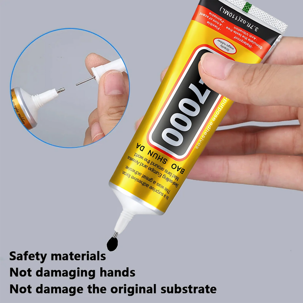 30pcs T7000 Upgrade Black Contact Cellphone Tablet Repair Adhesive,Strong Multi-Purpose Glue T7000 Precision Applicator Glue15mL