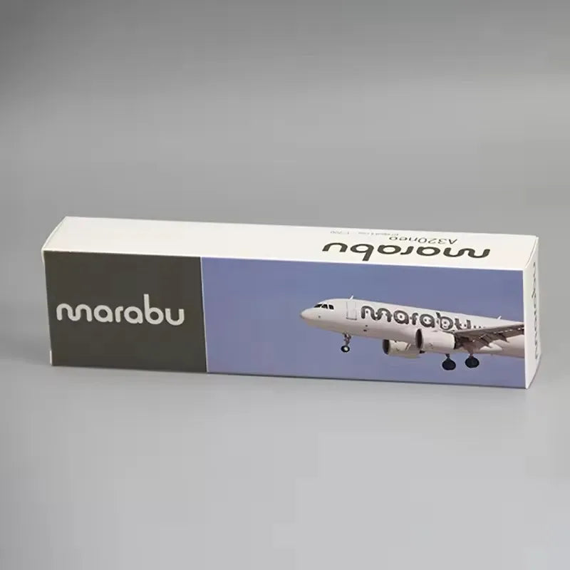 1:200 Scale A320NEO Marabu Airline ABS Plastic Airplane Model Toys Aircraft With BasePlane Model Assembly Collection Display Fan