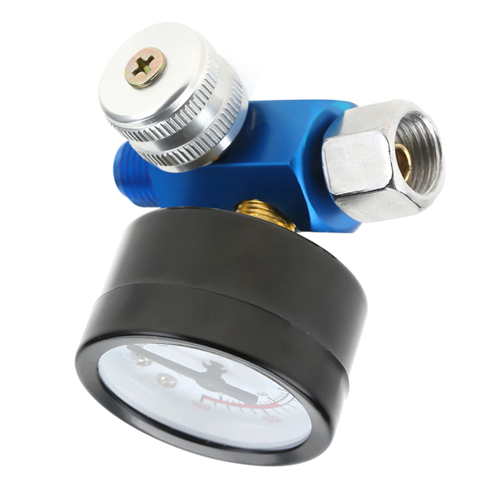 1/4” Spray Paint Gun Air Pressure Regulator Pressure Gauge Pneumatic Tool Accessory