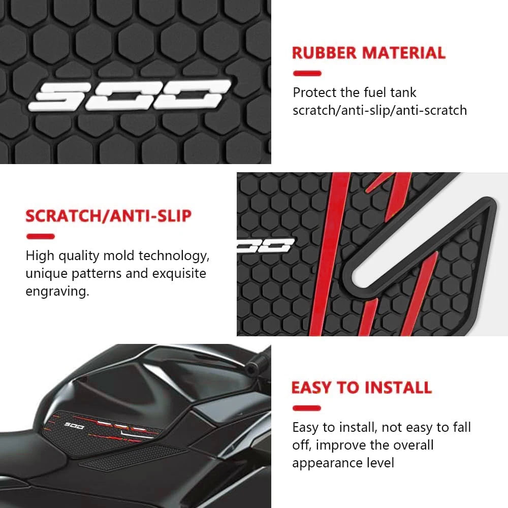 Ninja500 2025 Motorcycle Accessories Non-slip Side Fuel Tank Stickers Waterproof Pad Rubber Sticker For NINJA 500 SE 2024 2025