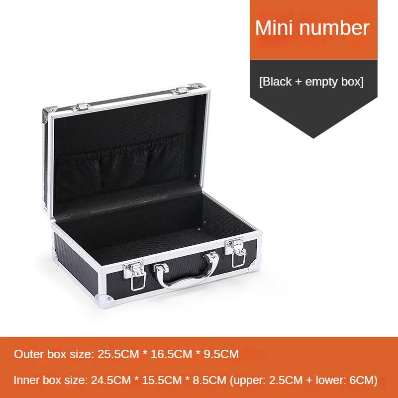 Portable Suitcase Aluminum Toolbox With Lock Electric Tool Box With Sponge Sturdy Hard Case Flight Case Household Storage Box