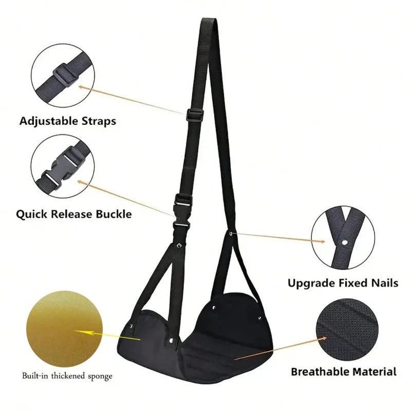Portable Adjustable Footrest Hammock for Airplane Travel Long Flight Bus Train Office Travel Accessories for Leg Rest Foot Sling