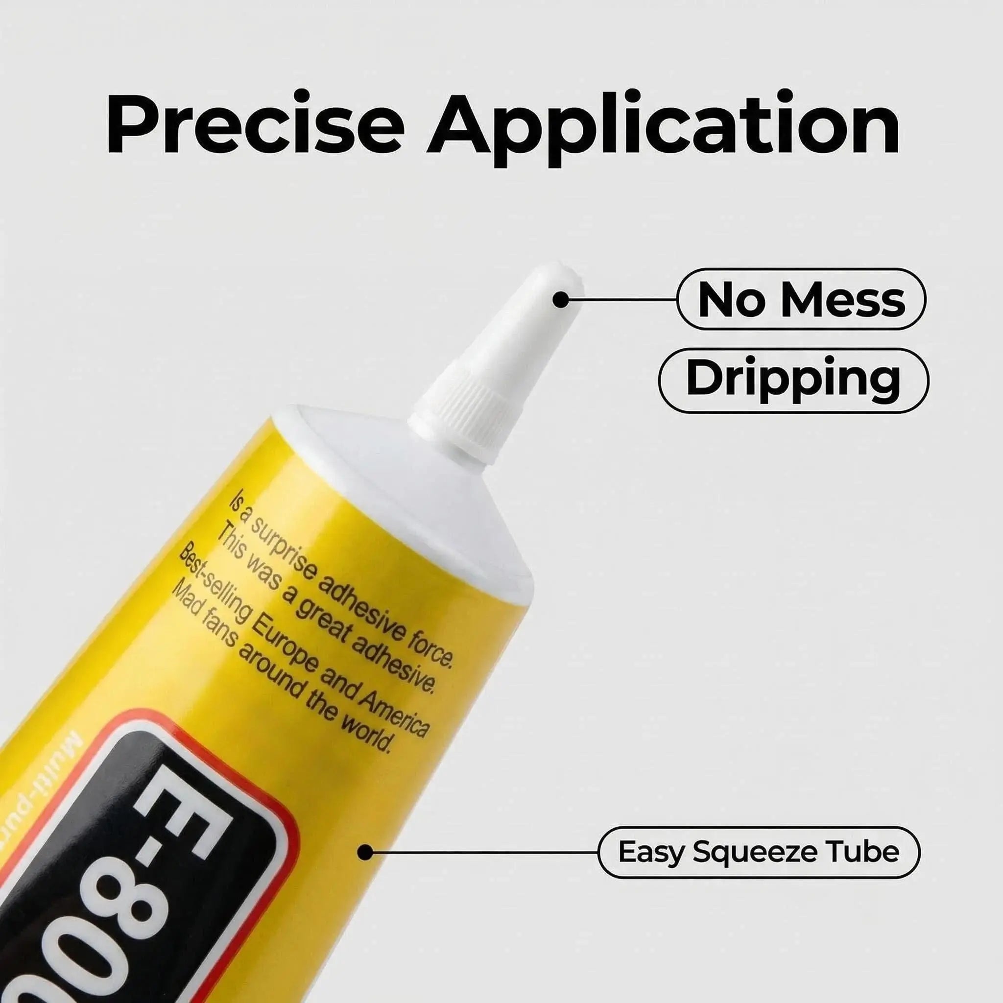 E8000 Multi-Purpose Adhesive: Mobile Phone Repair, Rhinestone Jewelry DIY – E-8000 Clear Adhesive Paste, 5-Pack (15 ml per tube)