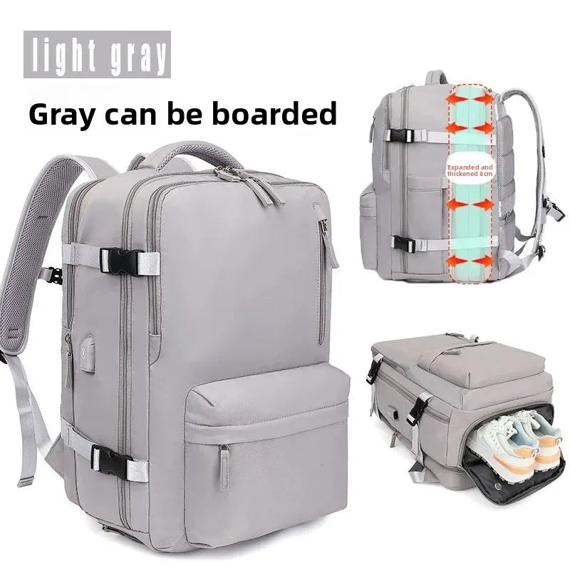 Large Capacity Expandable Travel Backpack Double Shoulder Bag for Business Trips Mountaineering And Computer Carrying