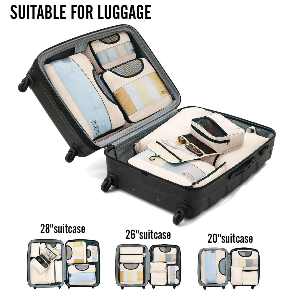 High Quality Travel Bag Sets 8 Pieces Waterproof Luggage Organizer Pouch Clothes Separation Organizer Bag Portable Packing Cubes
