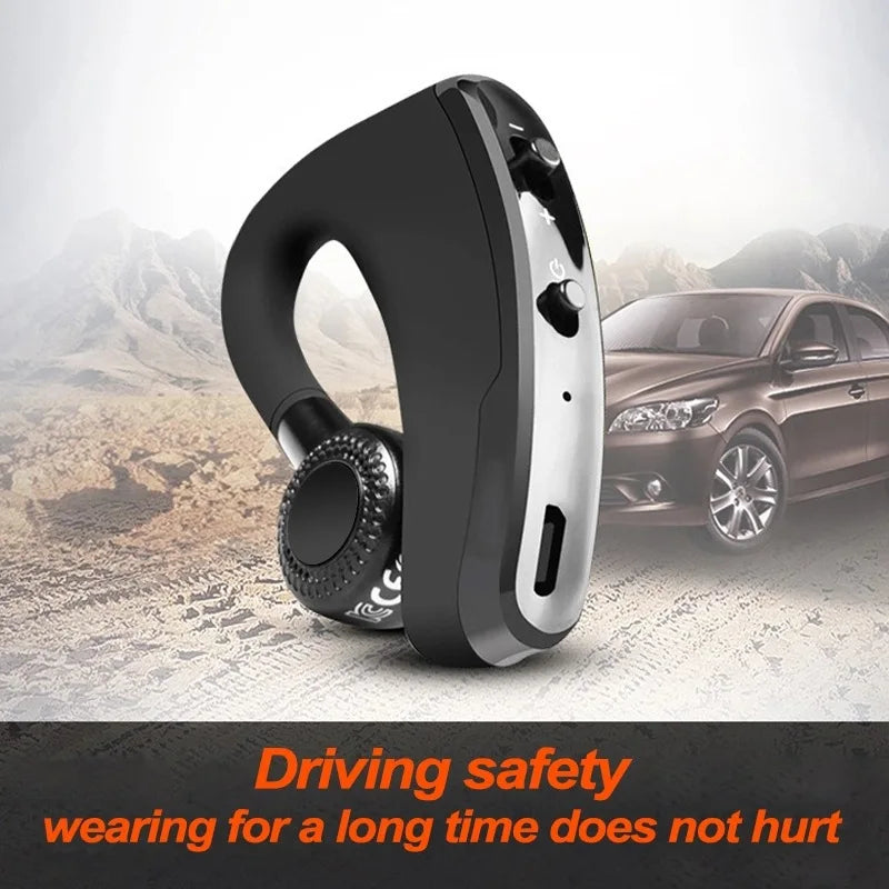 Single-Ear Driving Bluetooth Earphone for Hands-Free Communication Car Ear Hook Headset Wireless Headphones over Ear Gaming