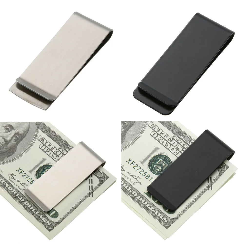 Stainless Steel Money Clip Metal Wallet Clip Credit Card Holder Clip Minimalist Front Pocket Wallet Clip for Fathers Boyfriends