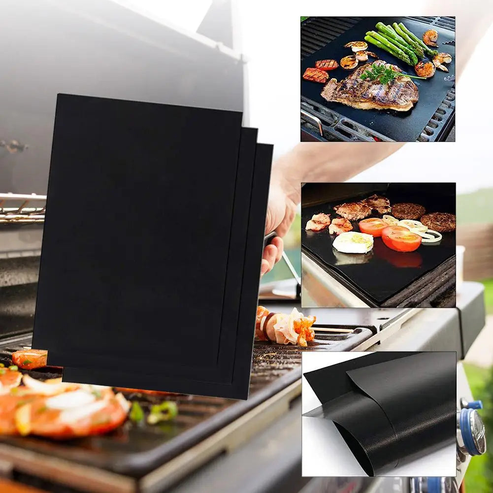 1-20PCS 50×40cm 33×40cm Oven Liners Grill Mat on Stick BBQ Grill Liners Reusable Barbecue Baking Liners Cook Pad Microwave Tool