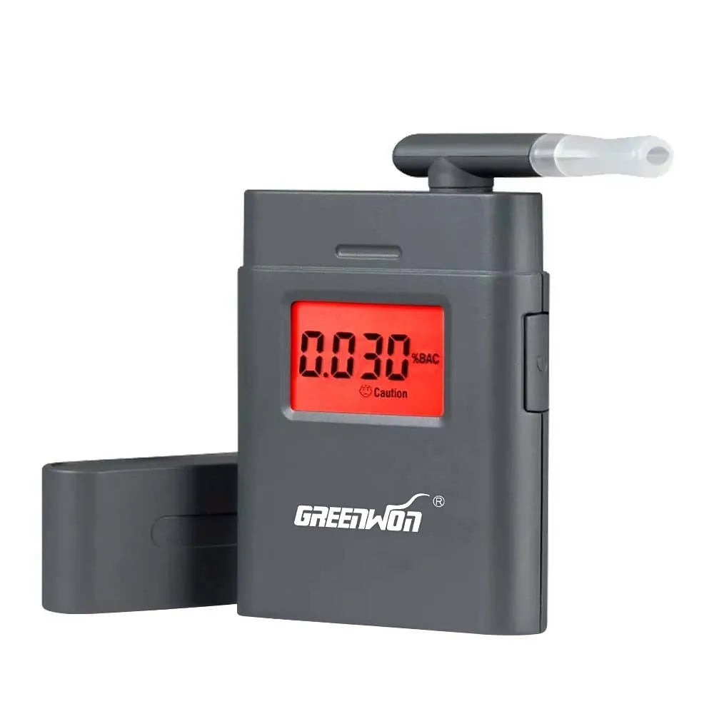 GREENWON LCD Display Mini Pocket Digital Alcohol Tester Driving Breath Breathalyzer Detector with Mouthpieces