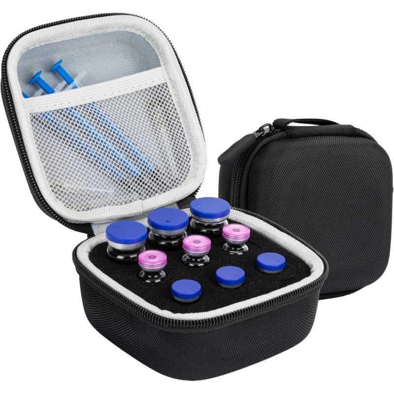 10/15 Slots Insulin Vial Storage Case Portable Peptide Vial Organizer Wear-resistant EVA 1-10ml Vials Diabetes Medication Protec
