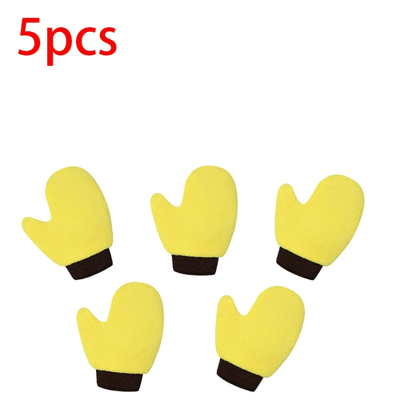 SEAMETAL 1/3/5pcs Microfiber Car Wash Gloves Double Sided Coral Fleece Car Polishing Washing Mitt Gloves for Car Home Cleaning