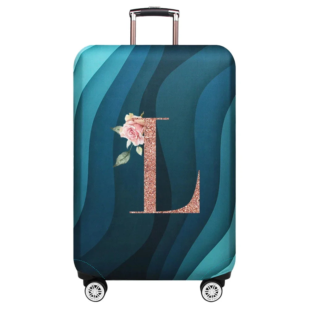 Luggage Covers 18-32inch Protector Travel Luggage Suitcase Protective Cover Stretch Dust Covers Print Rose Gold Letter Series
