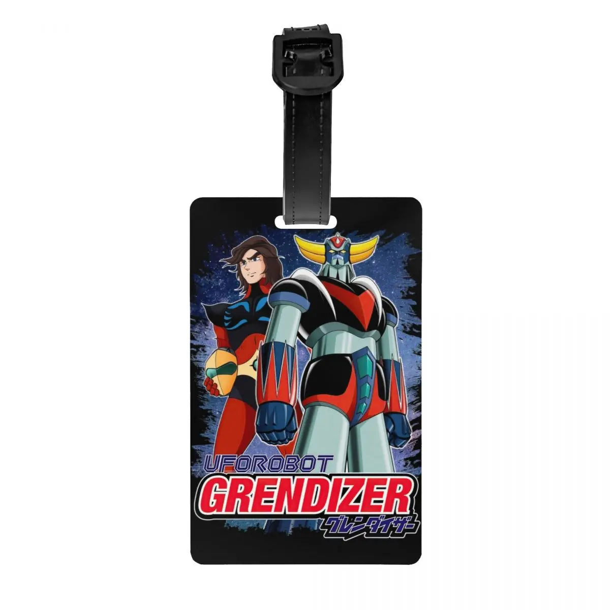 Custom Grendizer Anime Luggage Tag Privacy Protection UFO Robot Goldorak Baggage Tags Travel Bag Labels Suitcase