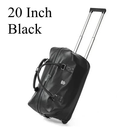 Women Travel Trolley Bag Travel Wheeled handbag 20 Inch 22 Inch PU leather travel luggage bag with wheels Carry on hand luggage