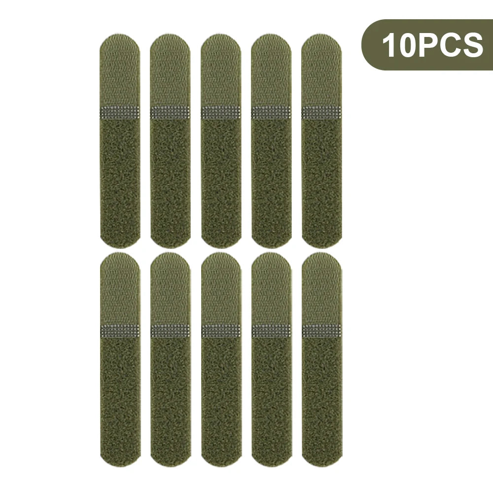 10Pcs 12cm Tactical Fastening Binding Strap Hook & Loop Reusable Strap Molle Nylon Straps for Outdoor Bag Clothes Shoes Backpack