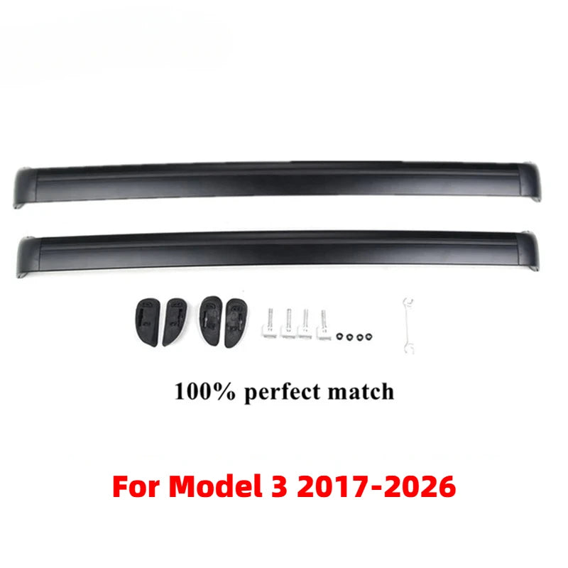 For Tesla Model Y / Model 3 2017-2026 Aluminum Transportation Tool Car Roof Cross Bars Rooftop Luggage Cargo Carrier Rack